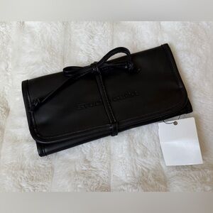 Studio Black Faux Leather Travel Brush Bag